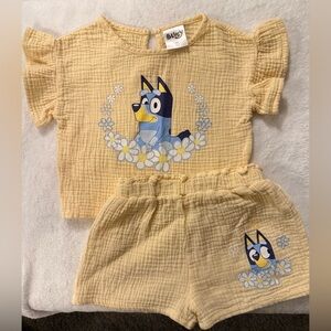 Bluey Yellow Girls' Matching Set - Top & Shorts
